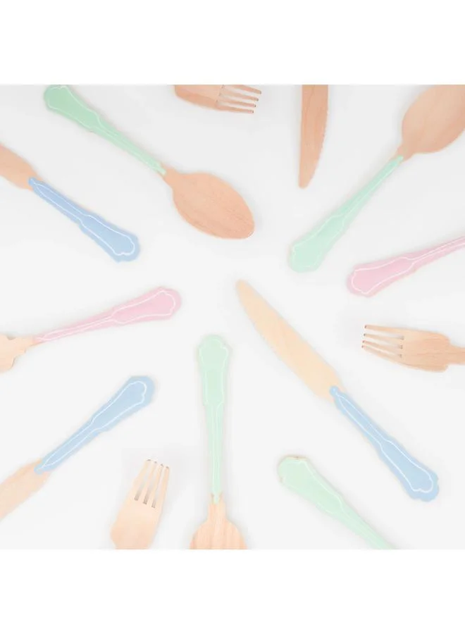 Meri Meri  Elegant Mixed Colour Wooden Cutlery Set  | Best Price UAE