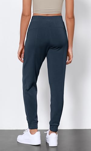 ODODOS Women's Modal Soft Jogger Pants with Pockets Adjustable Shockcord High Waist Sweatpants Casual Lounge Pants, Navy, Large - Image 2