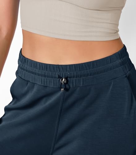 ODODOS Women's Modal Soft Jogger Pants with Pockets Adjustable Shockcord High Waist Sweatpants Casual Lounge Pants, Navy, Large - Image 5