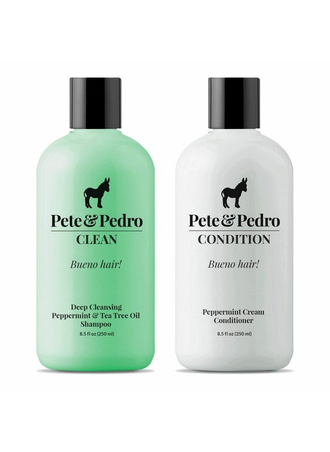 Pete & Pedro Pete & Pedro CLEAN & CONDITION SET, Tea Tree Oil Shampoo & Peppermint Cream Conditioner Kit| Deep Cleansing & Conditioning, Dandruff Repair, Haircare for Men & Women | Seen on Shark Tank, 8.5 oz Each  - Image 1