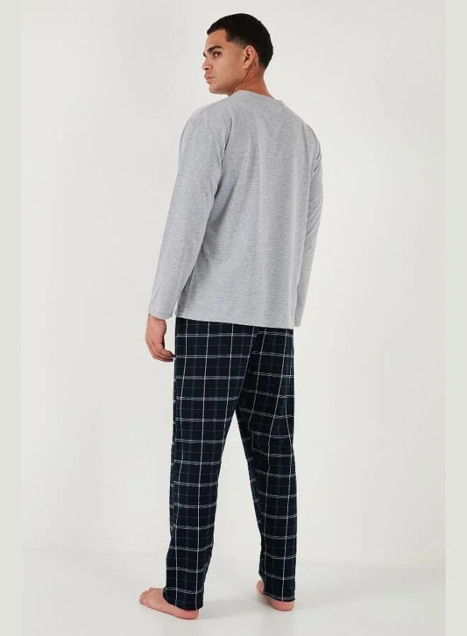 Buratti  Buratti Plaid Regular Fit High Waist Pocket Crew Neck Pajama Set Men's PAJAMAS SET 6574002 for Men | Best Price UAE