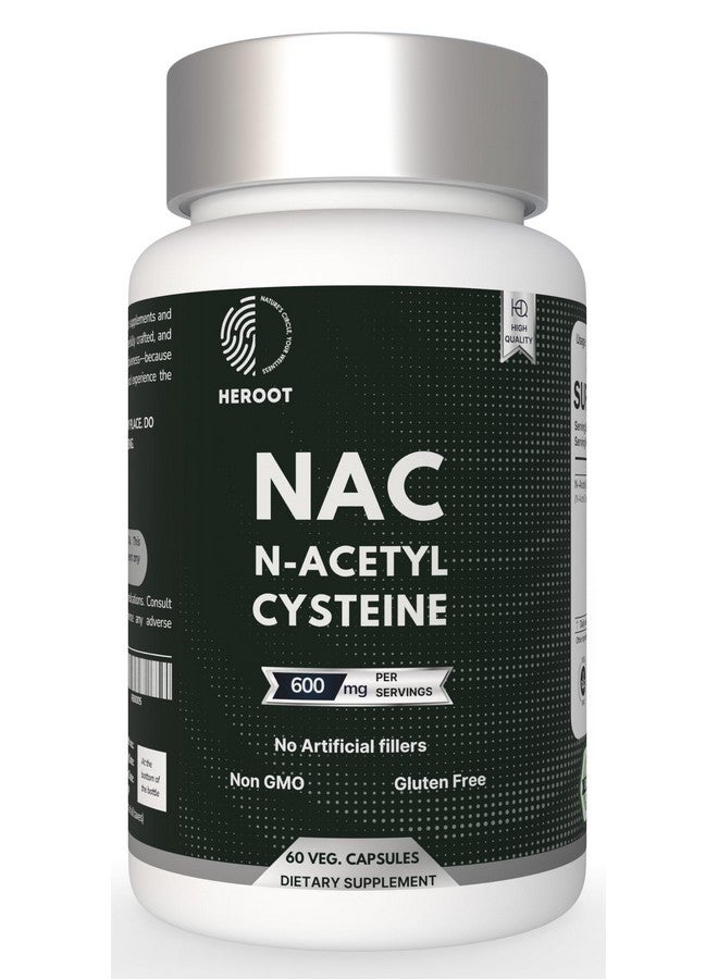 Heroot N-Acetyl L-Cysteine (NAC) 500mg - Pack of 2 (60 Capsules Each) | Vegan Supplement for Wellness Support | No Preservatives or Artificial Fillers | Serving Size: 1 - Image 1
