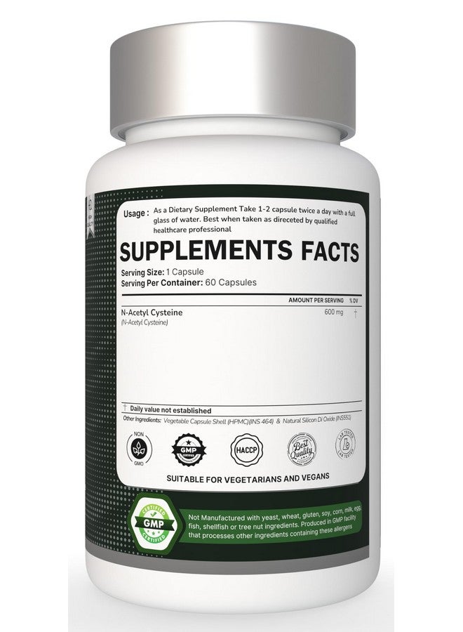 Heroot N-Acetyl L-Cysteine (NAC) 500mg - Pack of 2 (60 Capsules Each) | Vegan Supplement for Wellness Support | No Preservatives or Artificial Fillers | Serving Size: 1 - Image 2