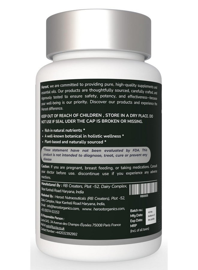 Heroot N-Acetyl L-Cysteine (NAC) 500mg - Pack of 2 (60 Capsules Each) | Vegan Supplement for Wellness Support | No Preservatives or Artificial Fillers | Serving Size: 1 - Image 3