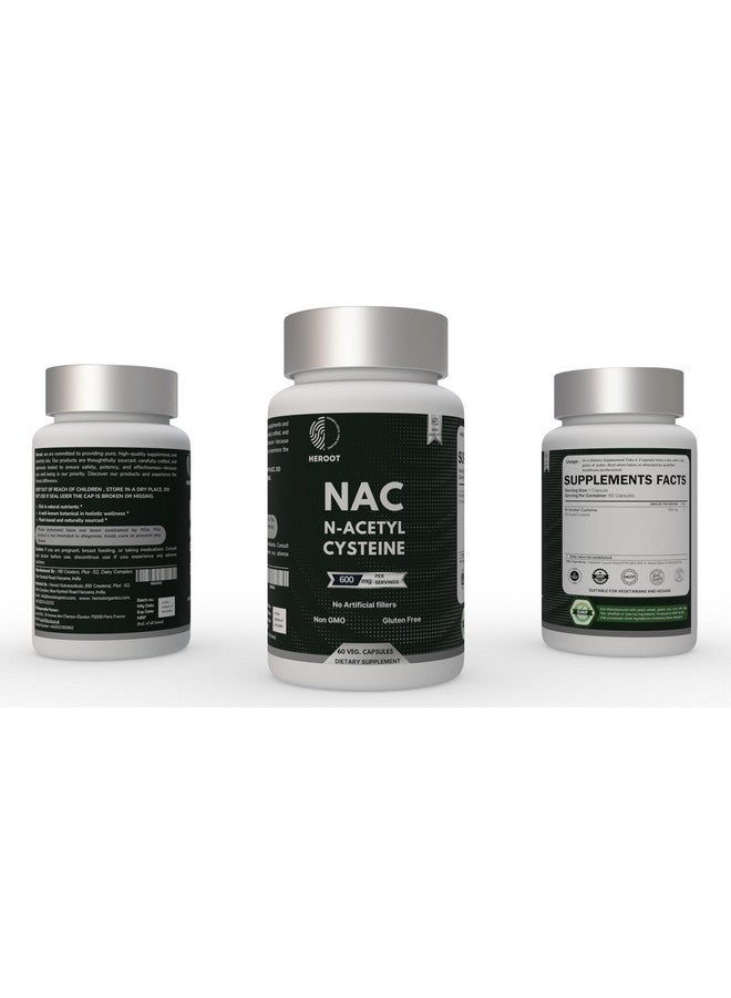 Heroot N-Acetyl L-Cysteine (NAC) 500mg - Pack of 2 (60 Capsules Each) | Vegan Supplement for Wellness Support | No Preservatives or Artificial Fillers | Serving Size: 1 - Image 5