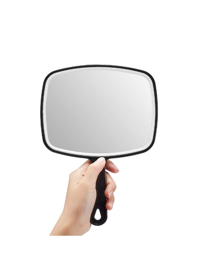 Extra Large Black Hand Held Mirror with Handle Square 23 cm W x 30 cm L  - Image 4