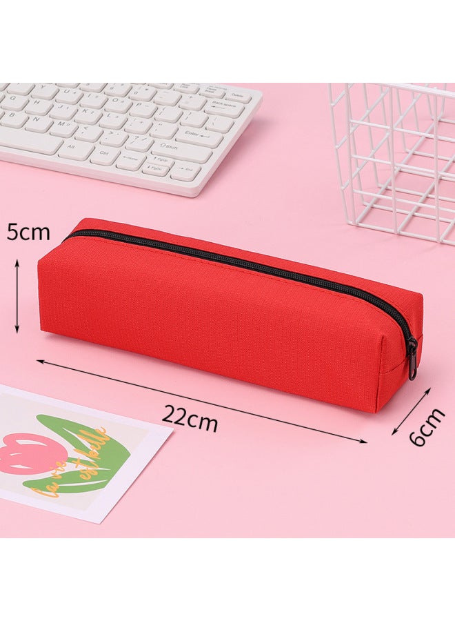 Pencil Bag With Customized Logo, Simple Large-capacity Pencil Case, High Elasticity And Stain Resistance, Student Stationery Box, Double-layer High-value Pencil Case