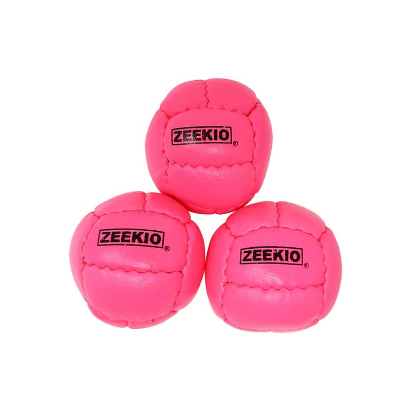 Zeekio  Galaxy Juggling Ball  Professional Grade  Suitable for All Levels  Ages  Premium 12 Panel Genuine Leather Ball Durable  130 Grams 67mm  Set of 3  Pink - Image 3
