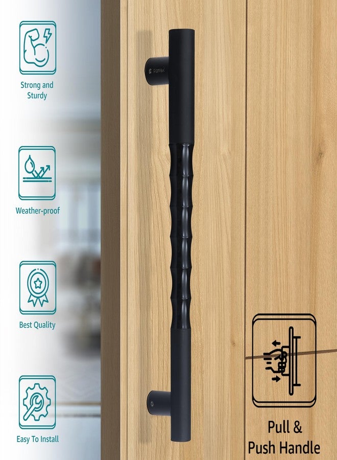 Plantex Heavy Duty Door Handle/14-inches Main Door Handle/Door Push Pull Handle/Door & Home Decor - Pack of 1 (Black Finish) - 3 Years Warranty - Image 2