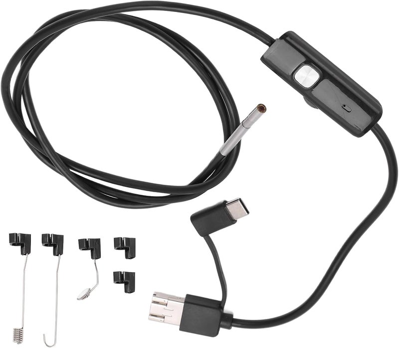 for Industrial Pipeline Maintenance - AN100 3.9 Inspection Camera Endoscope with 3.9mm Lens, 1m Flexible Wire, and 6 LED Lights - IP67 Rated Borescope Compatible with Mobile Phones (Soft Cord 1m) - Image 1