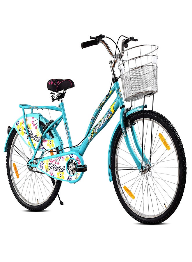 Vivid Platina 26 Inch || Single Speed  || Rigid Suspension & Calliper Brake || For Women || Aqua Blue Color || Frame Size-18 Inch  - Image 2