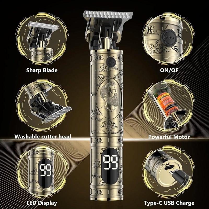 Solati Hair clippers beard trimmer for men, professional cordless hair trimmer t-bladeds outliner grooming baldheaded shaver with 1500mah battery and 180 mins working time gifts for men (#2) - Image 5