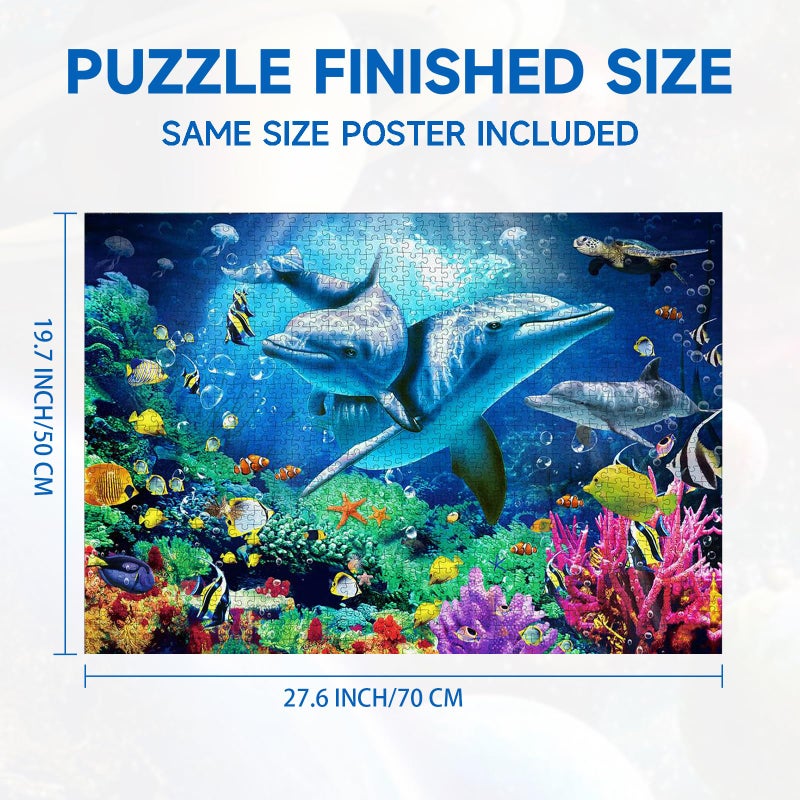 Nattork Jigsaw Puzzles 1000 Pieces for Adults, Families (Sea World) Pieces Fit Together Perfectly - Image 5