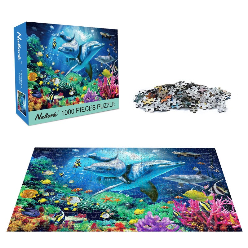 Nattork Jigsaw Puzzles 1000 Pieces for Adults, Families (Sea World) Pieces Fit Together Perfectly - Image 2
