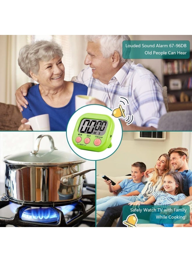 مؤقت مطبخ مغناطيسي رقمي – عداد تنازلي وساعة توقيت – شاشة واضحة – صوت تنبيه عالٍ – متعدد الاستخدامات - Image 4