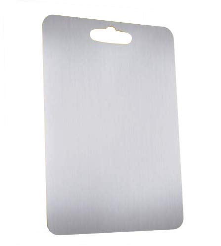 MS Milindi Sales Stainless Steel Chopping Cutting Slicing mincing Serving Cut Board for Fruits Vegetables Meat Cheese Pizza breads Knead Dough for Chefs Kitchen Home Antibacterial Surface - Image 1