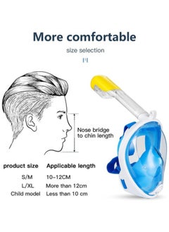 Generic Full Face Diving Mask, 180 Degree Panoramic View Snorkeling Mask, Easy Breathing Swimming Snorkeling Mask with Detachable Sports Camera Holder, Anti-Fog, Anti-Leak, Pancreas  - Image 3