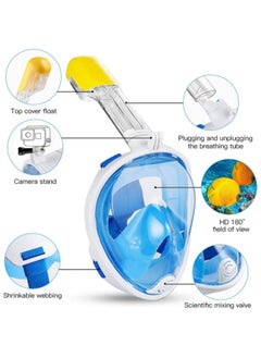 Generic Full Face Diving Mask, 180 Degree Panoramic View Snorkeling Mask, Easy Breathing Swimming Snorkeling Mask with Detachable Sports Camera Holder, Anti-Fog, Anti-Leak, Pancreas  - Image 5