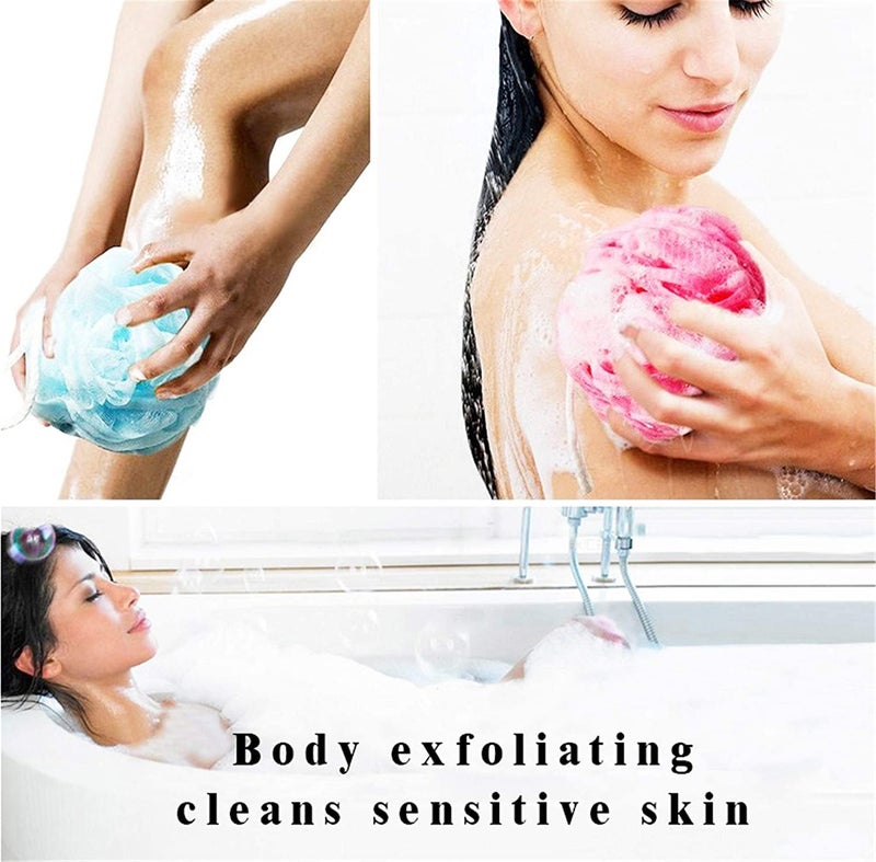 HOME13™ Bath Loofah Sponge Body Scrubber Exfoliating Bath & Shower Sponge For Men & Women (Round Loofah, Pack Of3) - Image 4