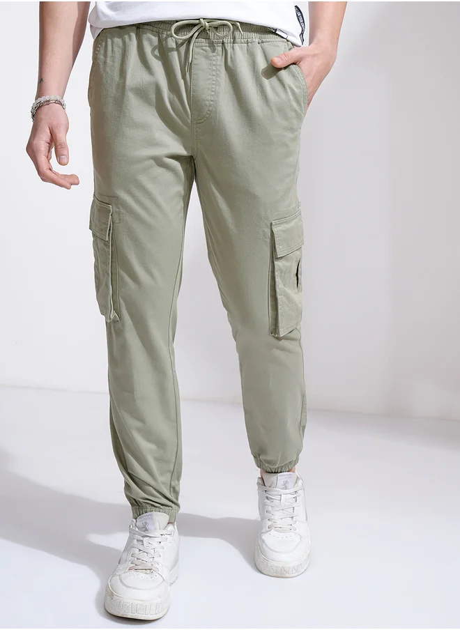 هاي لاندر Highlander Mid Rise Slim Fit Joggers Trousers