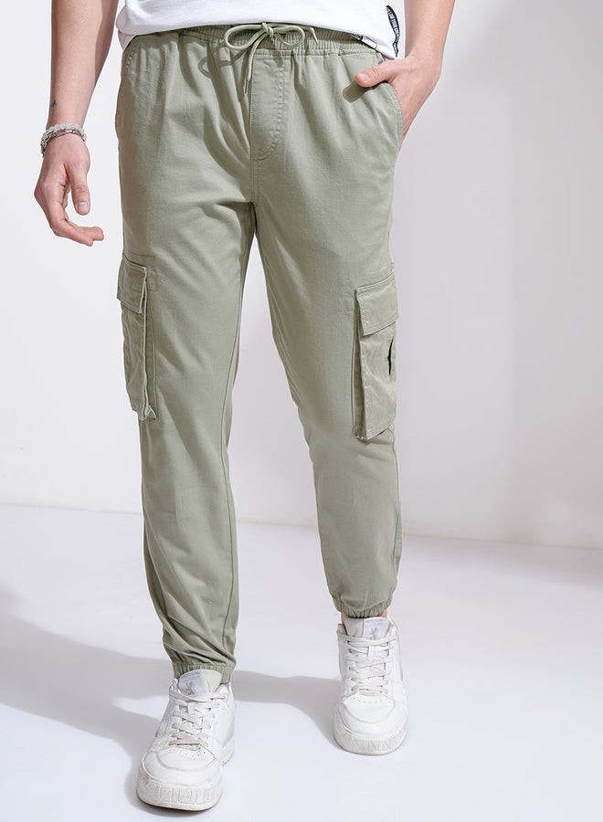 HIGHLANDER Mid Rise Slim Fit Joggers Trousers - Image 1