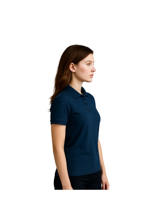 PRINTSHOP4ME Women's Regular-Fit Golf Polo T-shirt Pure Cotton Short Sleeve 220 GSM Basic Colors - Image 5