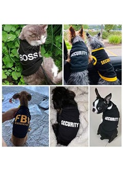 Excefore 4 Pack Puppy Clothes Cat Winter Pet Clothes for Small Dog Boy Summer Shirt for Chihuahua Yorkies Male Pet Outfits Cat Clothing Black Security Vest Funny Apparel T-Shirt Vest Gift  - Image 3