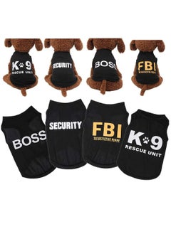 Excefore 4 Pack Puppy Clothes Cat Winter Pet Clothes for Small Dog Boy Summer Shirt for Chihuahua Yorkies Male Pet Outfits Cat Clothing Black Security Vest Funny Apparel T-Shirt Vest Gift  - Image 1