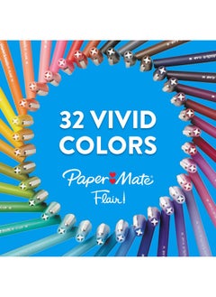 Paper Mate Flair Felt Tip Pens, Medium Point 0.7 Millimeter Marker Pens, Back To School Supplies For Teachers & Students, Stocking Stuffers, Assorted Colors, 24 Count  - Image 2