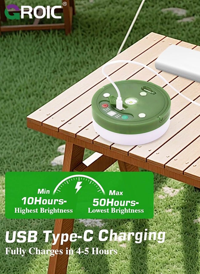 GROIC 2 in 1 Camping String Lights, 10M String with Warm White 132 LEDs, USB Rechargeable with Remote Control, Adjustable Brightness, Light Modes, Portable Camping Light for Outdoor, Decoration - Image 4