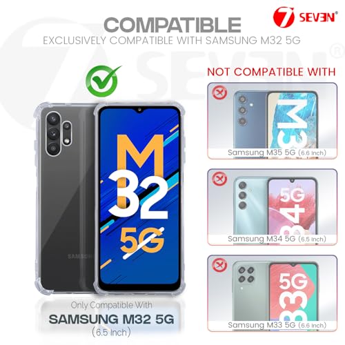 7-Seven 7SEVEN® Back Cover for Samsung Galaxy M32 5G Transparent Mobile Back Case Shock Proof Design Camera Edges Protection Crystal Clear Phone Case Silicon Soft TPU and Flexible Bumper Phone Cover - Image 2