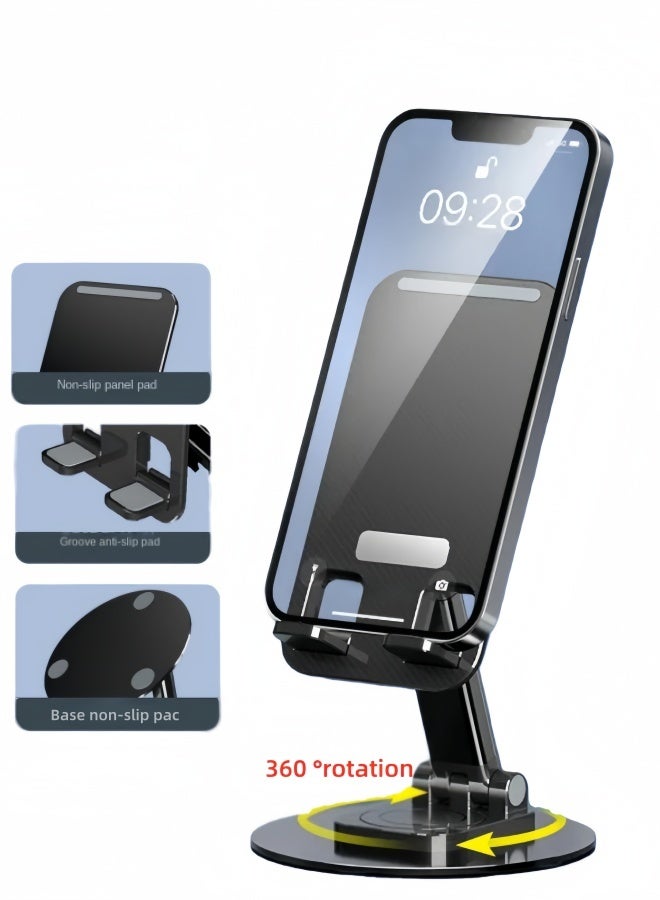 الصفحة الرئيسية حامل هاتف محمول | تصميم قابل للطي متعدد الوظائف، متوافق مع هواتف iPhone 17/16/15/14/13/12/11 X Xr Pro Max وسلسلة Galaxy S24 S23 وXiaomi وHonor الذكية | مثالي للاستخدام المنزلي/المكتبي ومكالمات الفيديو ومشاهدة المسلسلات (أسود) - Image 1