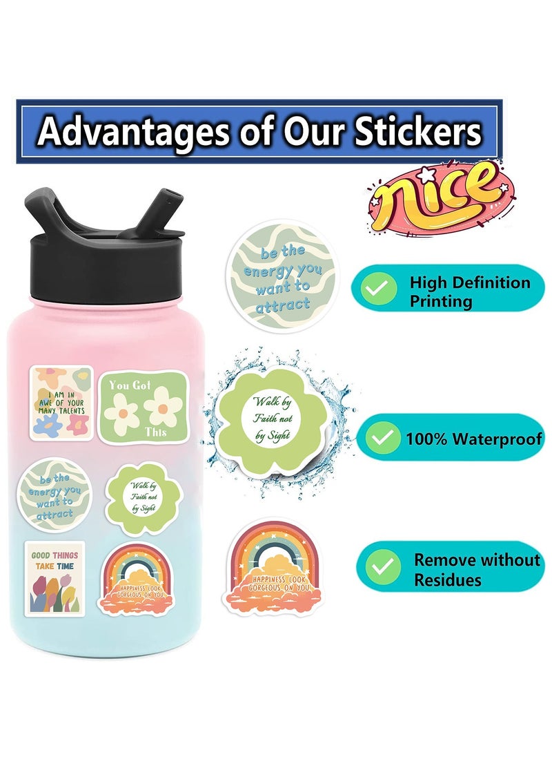 Loquat Pink Green Inspirational Stickers Pack 50PCs Aesthetic Vinyl Waterproof Decals Stickers for Car Hydro Flask Water Bottle Laptop Stickers  - Image 5