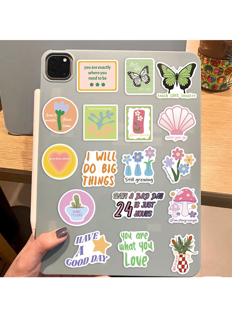 Loquat Pink Green Inspirational Stickers Pack 50PCs Aesthetic Vinyl Waterproof Decals Stickers for Car Hydro Flask Water Bottle Laptop Stickers  - Image 4