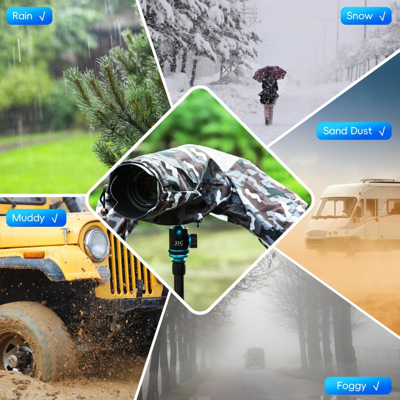 Kiorafoto Camera Rain Cover Sleeve Gear Camo for Canon EOS R5 Mark II R10 R7 R6 R Rp Rebel T7 T8i T7i 90D 80D 4000D SL3 SX70 Nikon Z7II Z6II Z5 D780 D850 D7500 D5600 D3500 Coolpix P1100 P1000 P950 - Image 3
