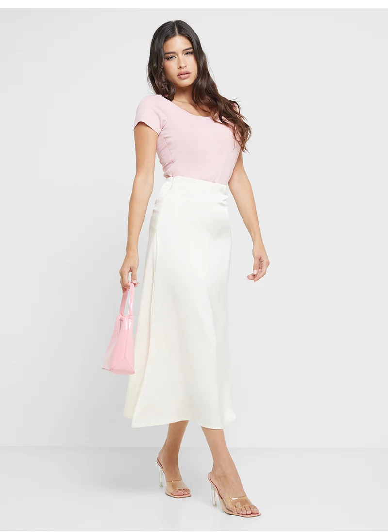 Ginger Satin Bias Cut Skirt