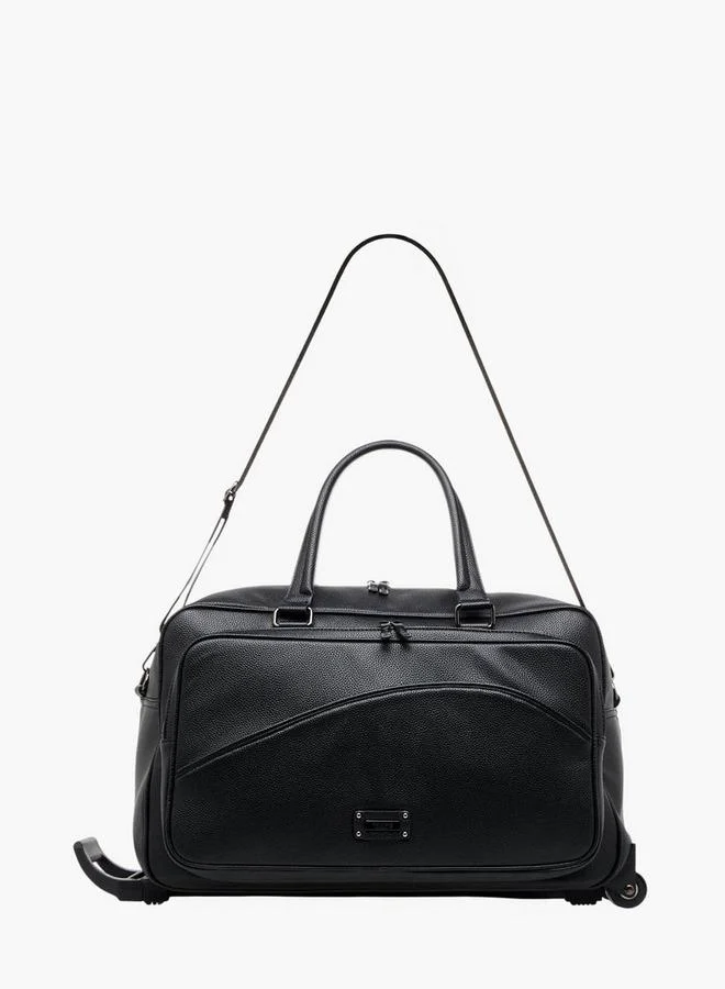 وايف حقيبة دافل بمقبض قابل للسحب وإغلاق بسحاب