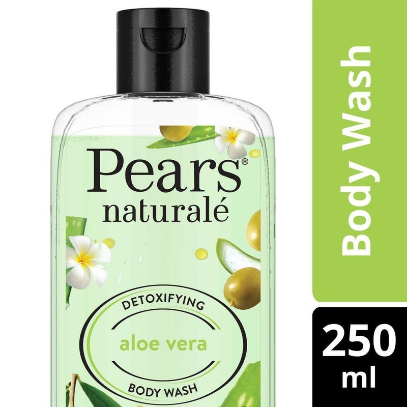 Pears Pears Naturale Detoxifying Aloe Vera Body Wash 250 ml 100 Natural Ingredients Liquid Shower Gel with Olive Oil for Glowing Skin Paraben Free  - Image 2