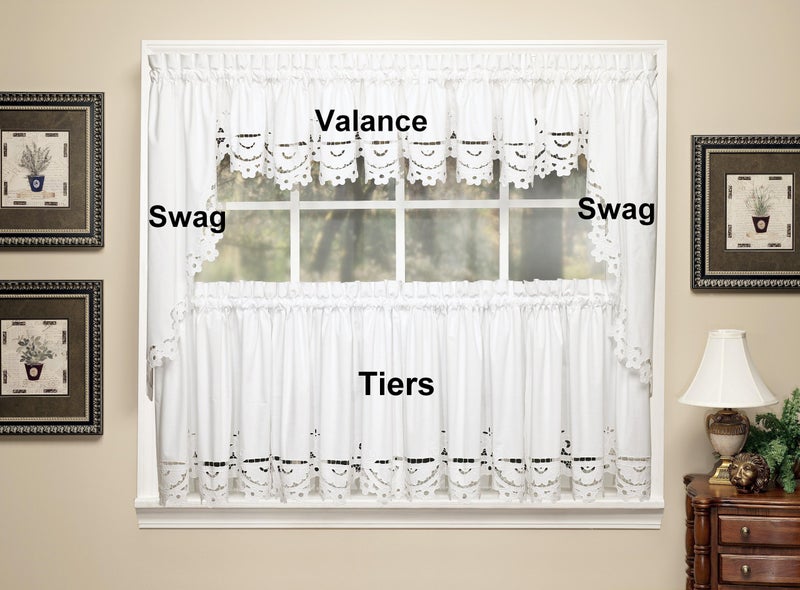 Today's Curtain Today's Curtain Imperial Classic Drawn Cutwork Window Tier  30-Inch  White - Image 3