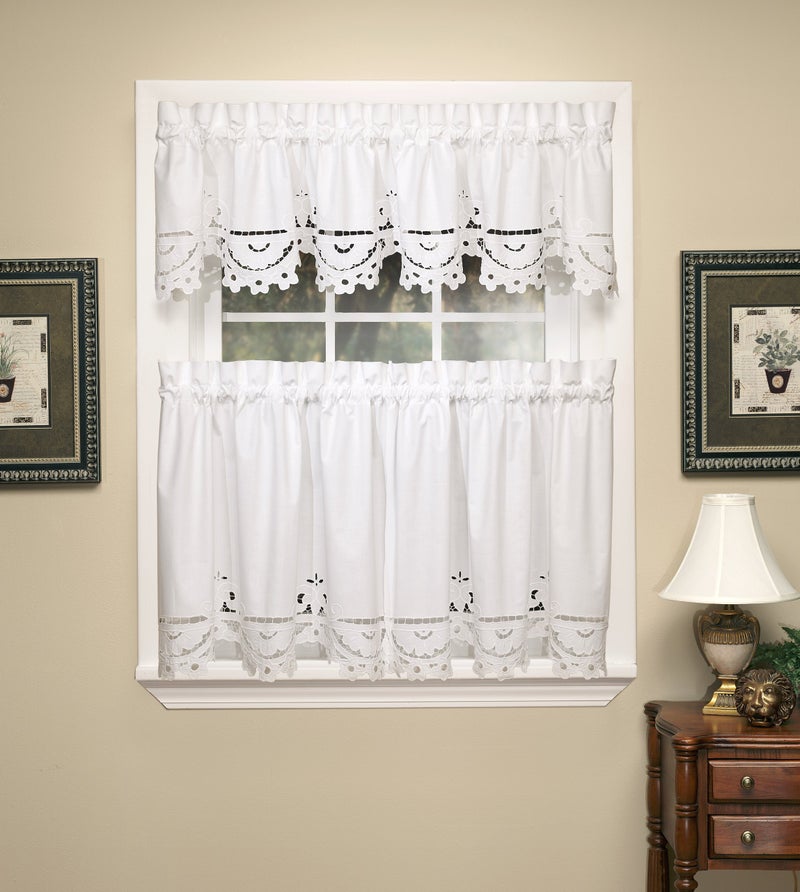 Today's Curtain Today's Curtain Imperial Classic Drawn Cutwork Window Tier  30-Inch  White - Image 4
