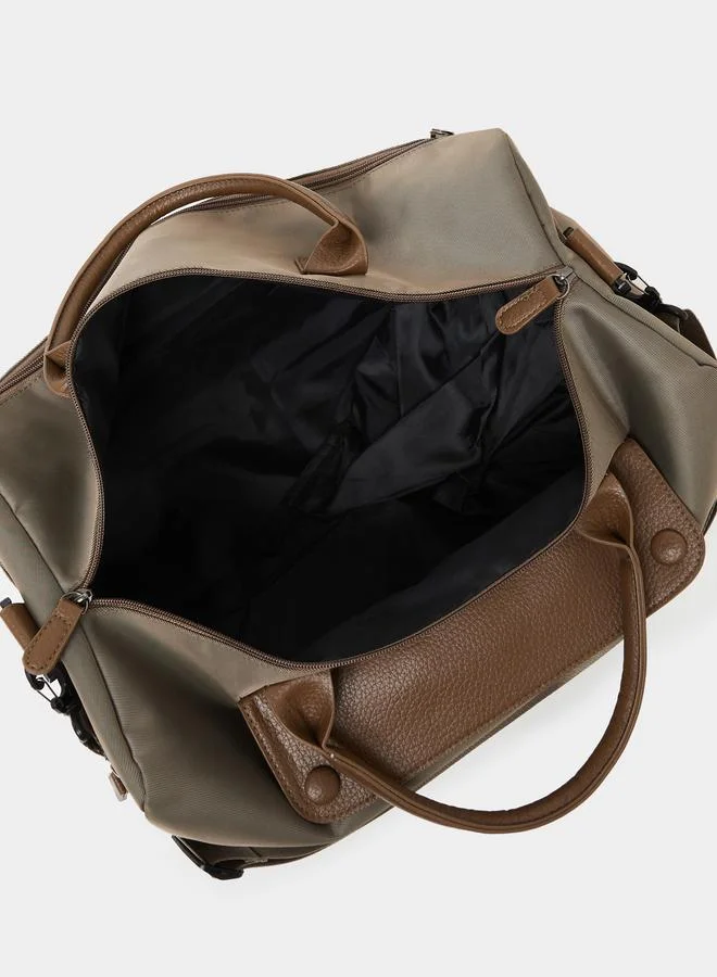 Styli Khaki Gym Bag with Extra Pockets