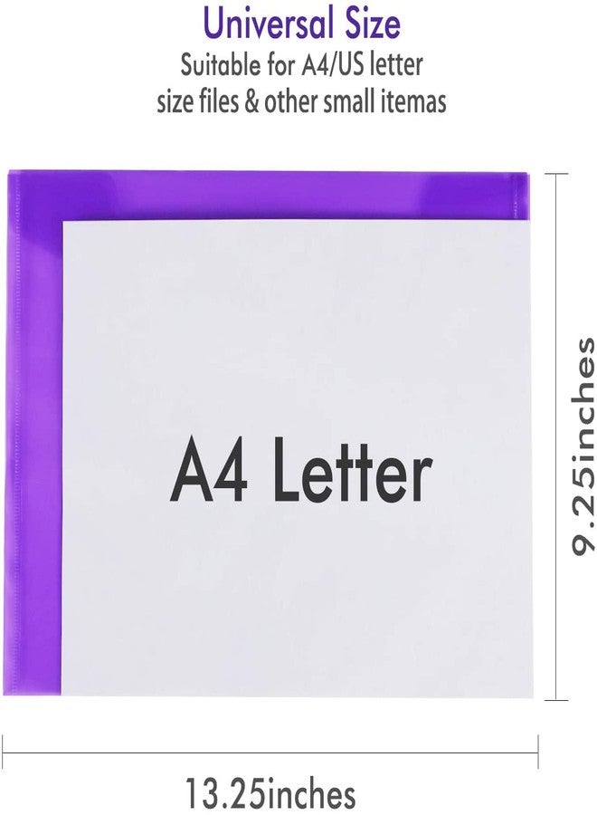 KANABEE Envelope Design Document Certificates File Folder Bag Multicolor Holder Storage Case Snap Button Folder Clear Plastic Container for A4, FS Legal Size Papers Stationery(Pack of 40) - Image 3