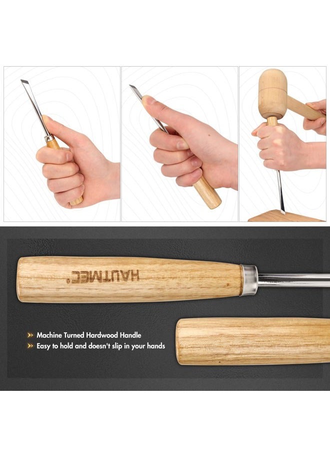 HAUTMEC Wood Carving Tools, 6-Piece Wood Chisel Sets, CRV Steel Blades with Rust-Resistant Electrolytic Coating, Fishtail V-Gouge Design for Fine Woodworking & Detailing – HT0236 - Image 4