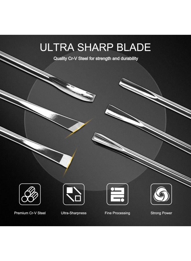 HAUTMEC Wood Carving Tools, 6-Piece Wood Chisel Sets, CRV Steel Blades with Rust-Resistant Electrolytic Coating, Fishtail V-Gouge Design for Fine Woodworking & Detailing – HT0236 - Image 3