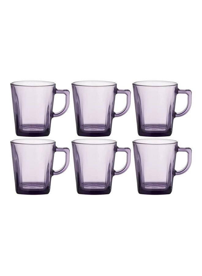 باساباتشي طقم كاسات شاي من كاري بشابشتي - 6 أكواب - 270 مل - بنفسجي اللون - تركي المنشأ شفاف - Image 1