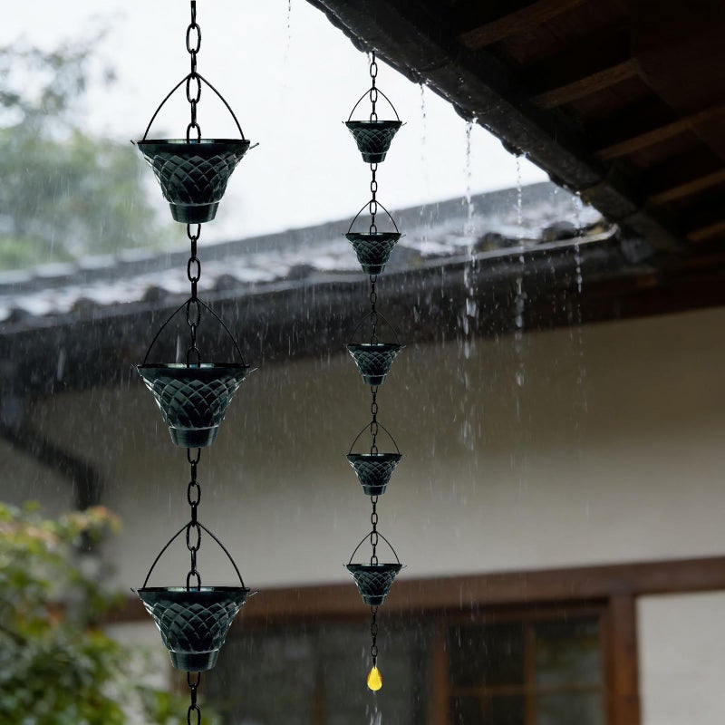 Antique Bronze Hanging Rain Chain Decorative Gutter for Home Garden Drainage - Image 5