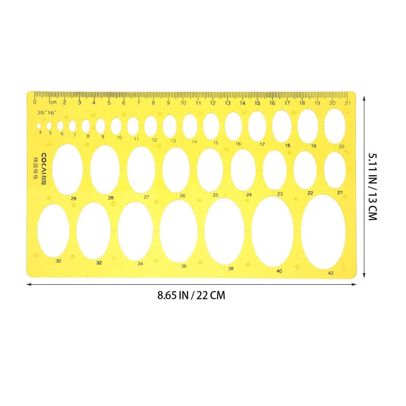 Ellipse Measuring Drawing Template Ruler Plastic Drafting Stencil with Curve Scale for Architecture Office and School Technical Drawing - Image 3