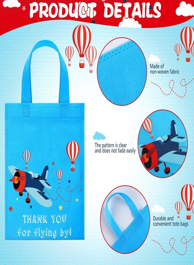 فيرايكل مجموعة فيرايكل من 24 قطعة من أكياس هدايا حفلات الطائرات، أكياس هدايا على شكل طائرات بمقابض، لوازم حفلات أعياد الميلاد، صناديق هدايا، زينة حفلات الطائرات، لوازم زينة حفلات أعياد الميلاد (قاعدة زرقاء) - Image 3