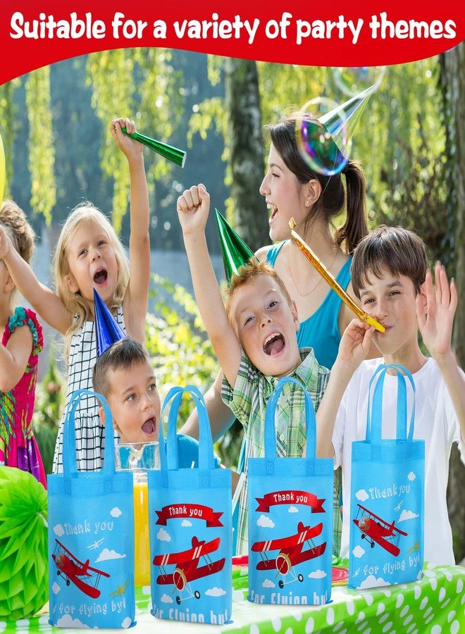 فيرايكل مجموعة فيرايكل من 24 قطعة من أكياس هدايا حفلات الطائرات، أكياس هدايا على شكل طائرات بمقابض، لوازم حفلات أعياد الميلاد، صناديق هدايا، زينة حفلات الطائرات، لوازم زينة حفلات أعياد الميلاد (قاعدة زرقاء) - Image 2
