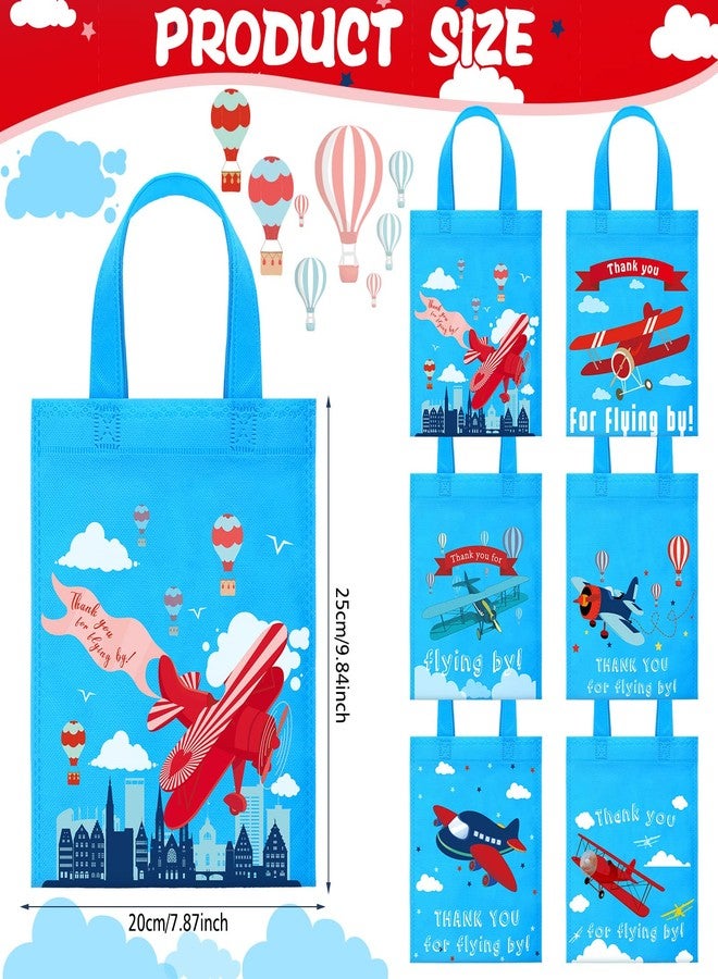فيرايكل مجموعة فيرايكل من 24 قطعة من أكياس هدايا حفلات الطائرات، أكياس هدايا على شكل طائرات بمقابض، لوازم حفلات أعياد الميلاد، صناديق هدايا، زينة حفلات الطائرات، لوازم زينة حفلات أعياد الميلاد (قاعدة زرقاء) - Image 4